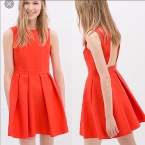 Zara orange dress with open back